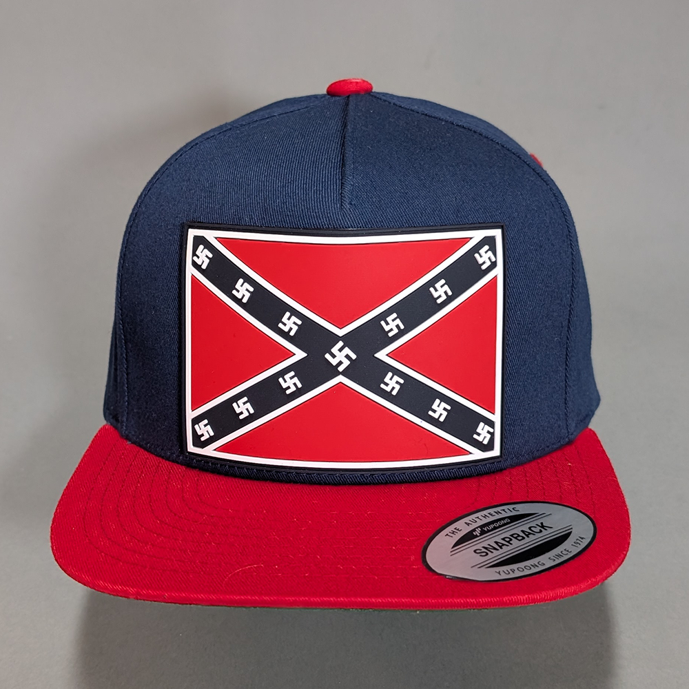 Confederated Nazi • PVC Patch • Navy/Red Snapback