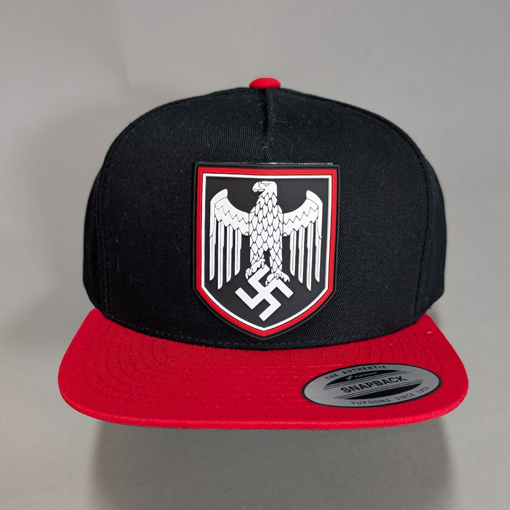 German War Eagle • PVC Patch • Black/Red Snapback