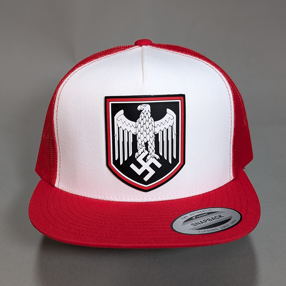 German War Eagle • PVC Patch • White/Red Snapback
