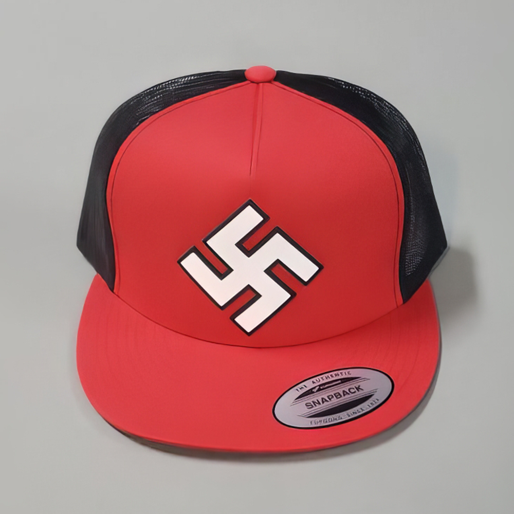 Swastika • PVC Patch • Red/Black Snapback