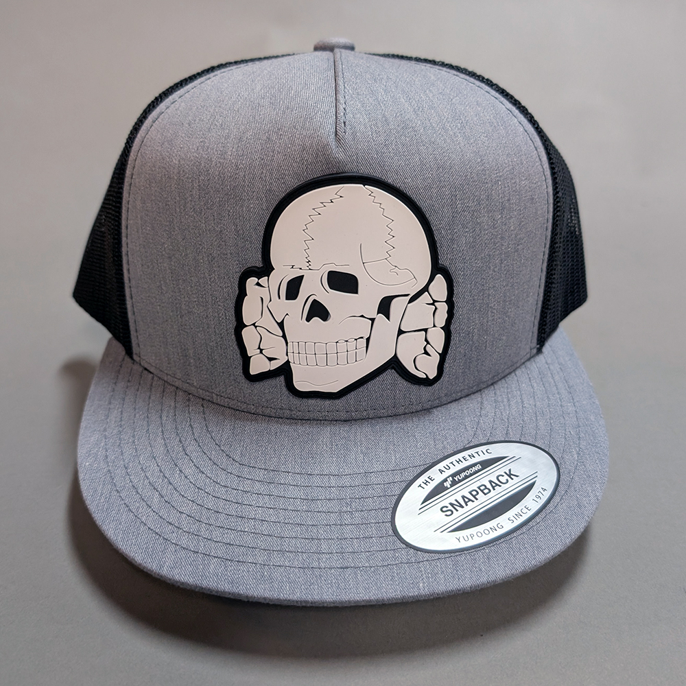Totenkopf • PVC Patch • Silver/Black Snapback