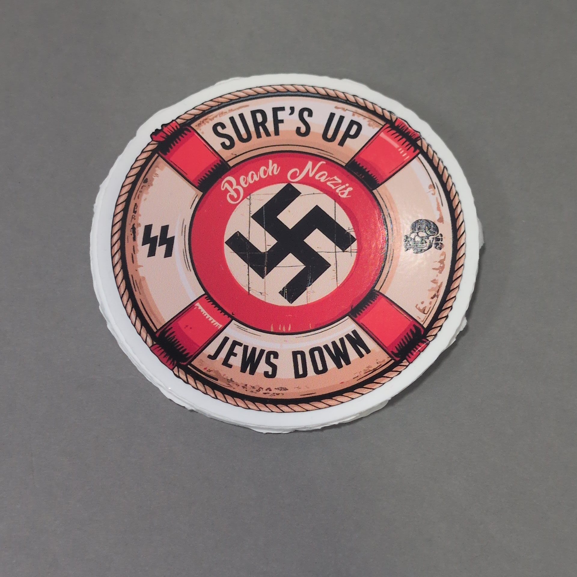 Surfs Up Jews Down Lifesaver • Sticker