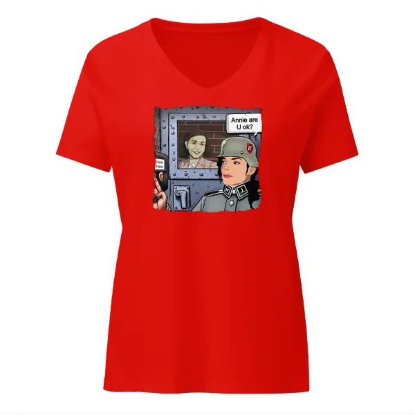 Annie Are You OKAY - Ladies • T-shirt • V-neck • Premium - Image 3