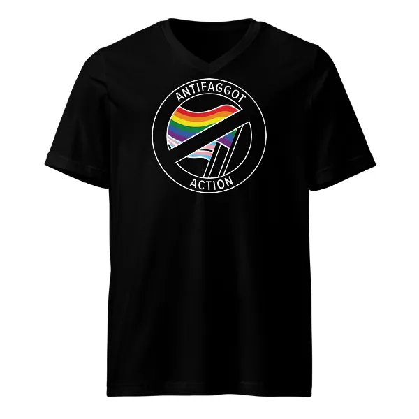 Antifaggot Action - Mens • T-shirt • V-neck • Basic