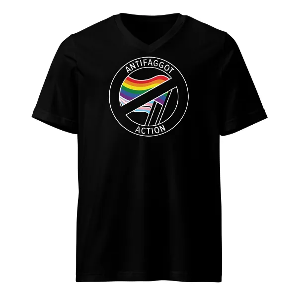 Antifaggot Action - Mens • T-shirt • V-neck • Premium