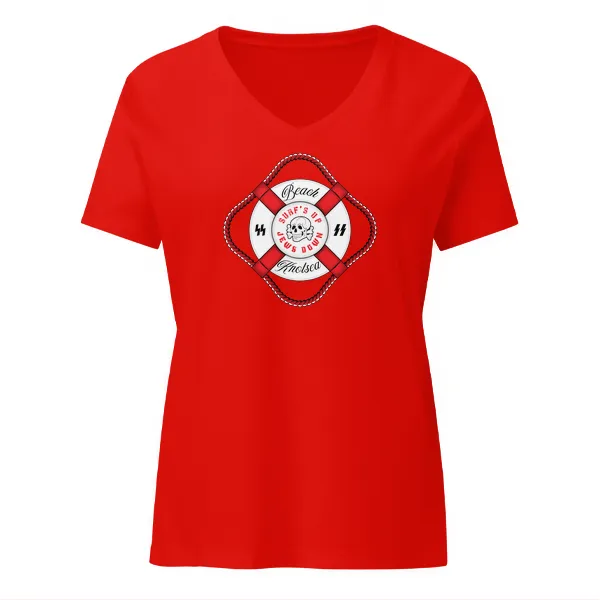 Beach Nazis Lifesaver Totenkopf - Ladies • T-shirt • V-neck • Basic - Image 3