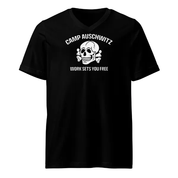 Camp Auschwitz - Mens • T-shirt • V-neck • Premium