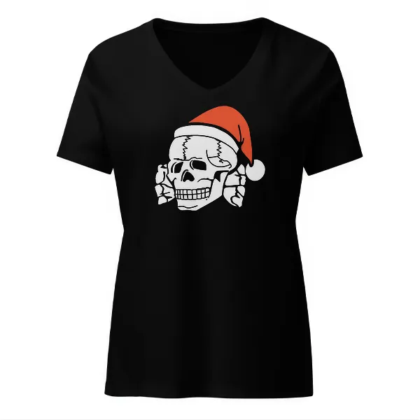Christmas Totenkopf - Ladies • T-shirt • V-neck • Basic