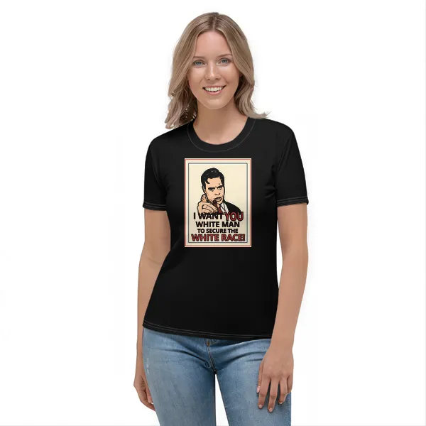 GLR I Want You White Man - Ladies • T-shirt • Crew • Basic