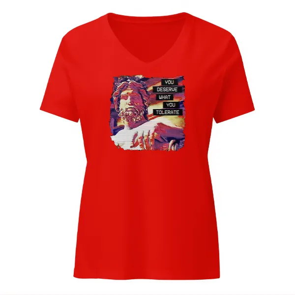 Hadrian You Deserve What You Tolerate - Ladies • T-shirt • V-neck • Basic - Image 3