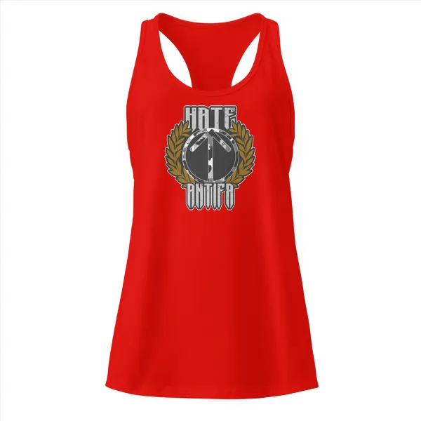 Hate Antifa - Ladies • Razorback Tank • Premium - Image 3