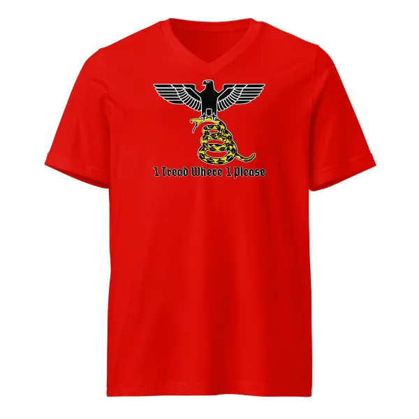 I Tread Where I Please v1 - Mens • T-shirt • V-neck • Premium - Image 3