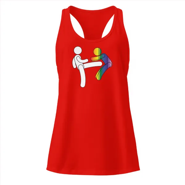 Kick a Faggot - Ladies • Razorback Tank • Premium - Image 3