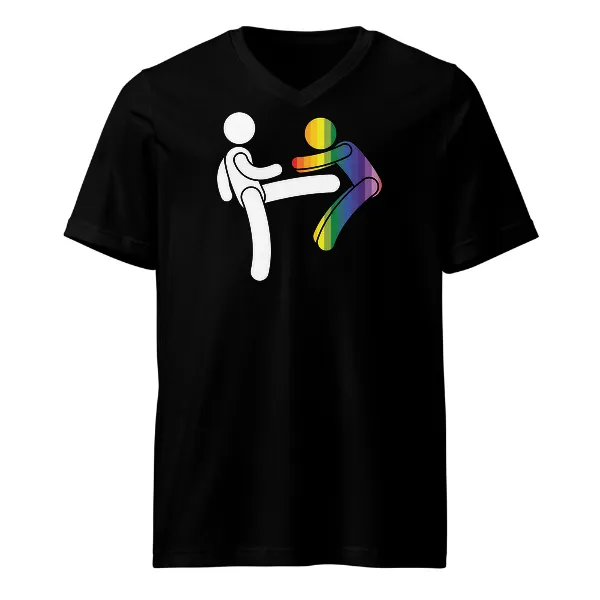 Kick a Faggot - Mens • T-shirt • V-neck • Basic