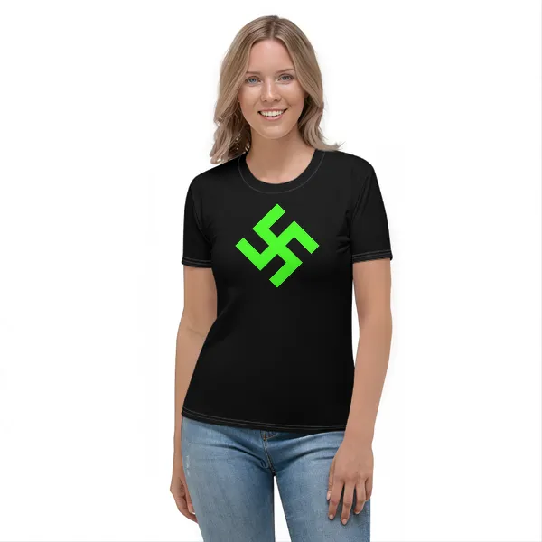 Neon Green Swasika - Ladies • T-shirt • Crew • Basic