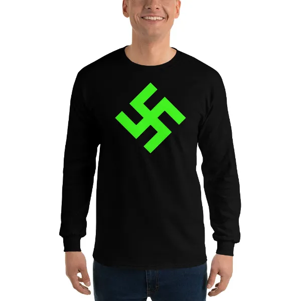 Neon Green Swasika - Mens • T-shirt • Long Sleeve • Basic