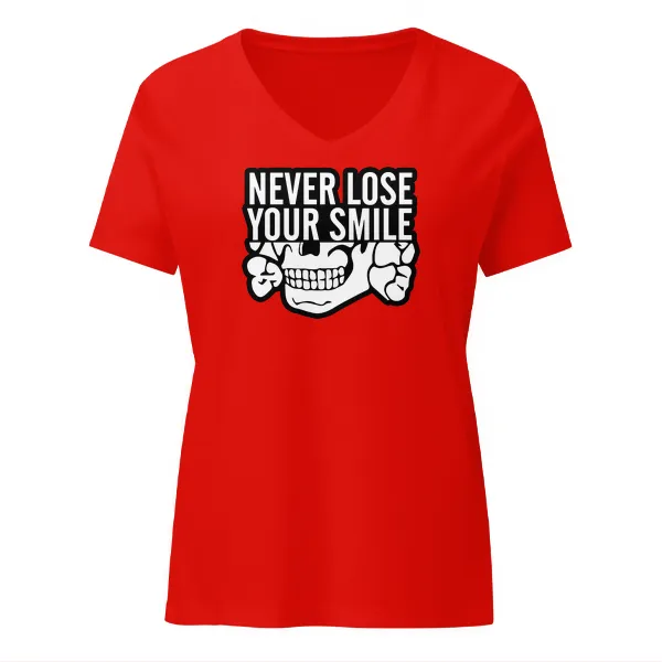 Never Lose Your Smile - Ladies • T-shirt • V-neck • Premium - Image 3