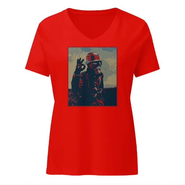 Ok WP - Ladies • T-shirt • V-neck • Premium - Image 3