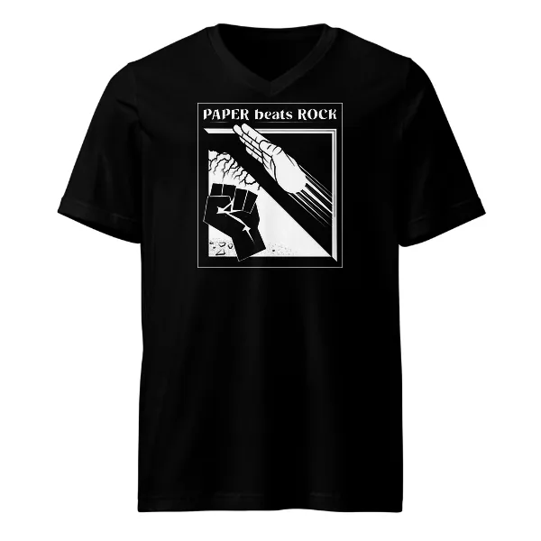 Paper Beats Rocks - Mens • T-shirt • V-neck • Premium