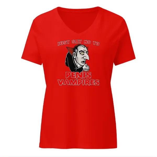 Penis Vampires - Ladies • T-shirt • V-neck • Premium - Image 3