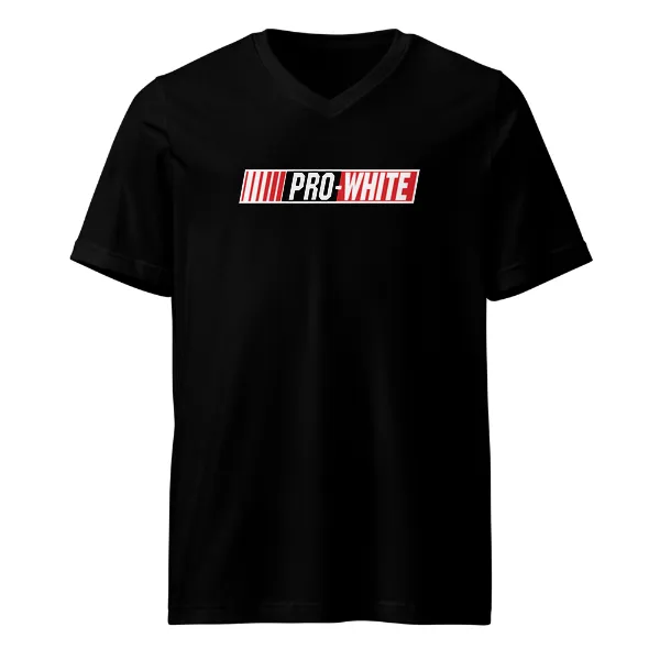 Pro White - Mens • T-shirt • V-neck • Basic