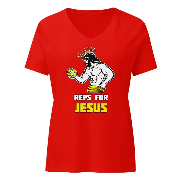 Reps For Jesus - Ladies • T-shirt • V-neck • Premium - Image 3