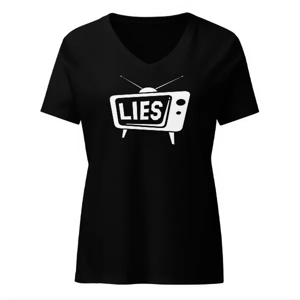 TV Lies - Ladies • T-shirt • V-neck • Premium