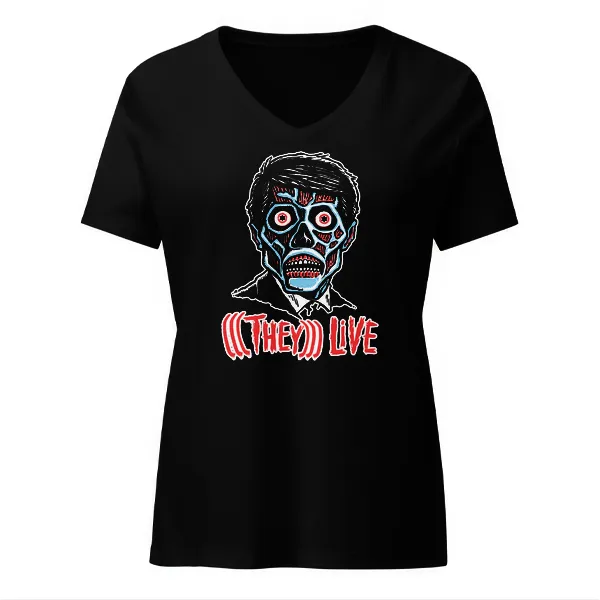They Live - Ladies • T-shirt • V-neck • Basic