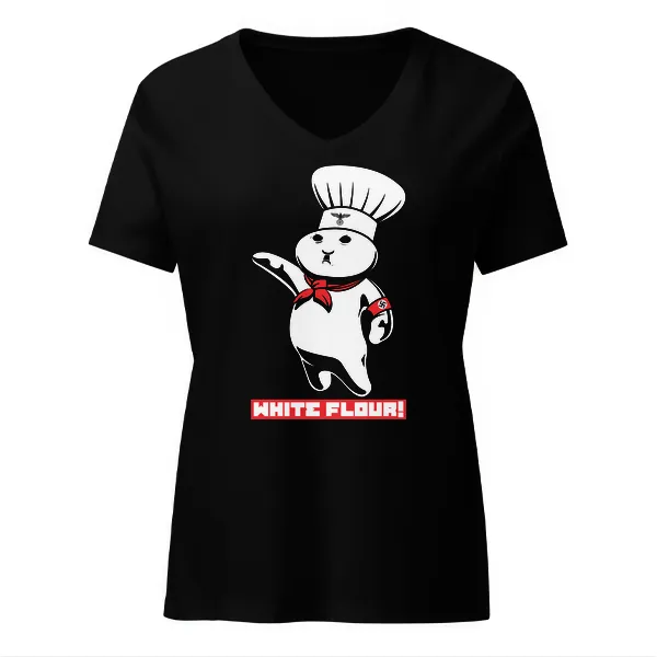White Flour - Ladies • T-shirt • V-neck • Premium