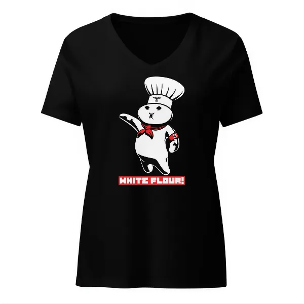 White Flour - Ladies • T-shirt • V-neck • Basic