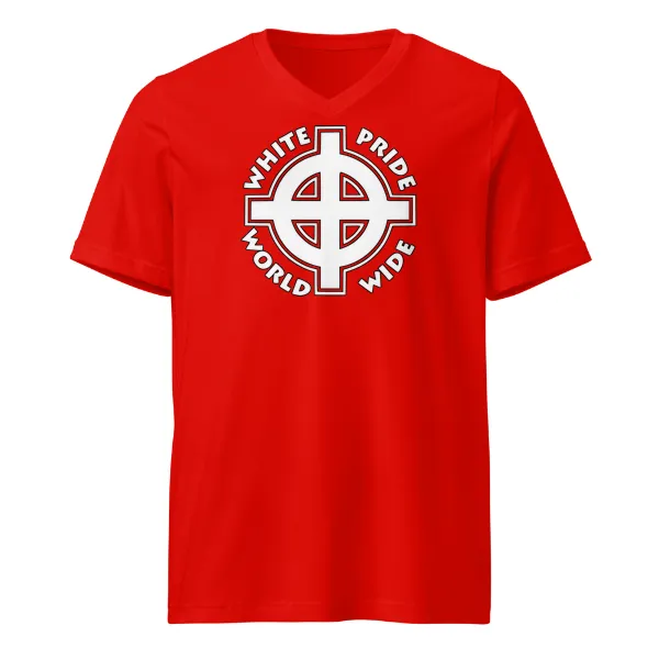 White Pride World Wide - Mens • T-shirt • V-neck • Premium - Image 3