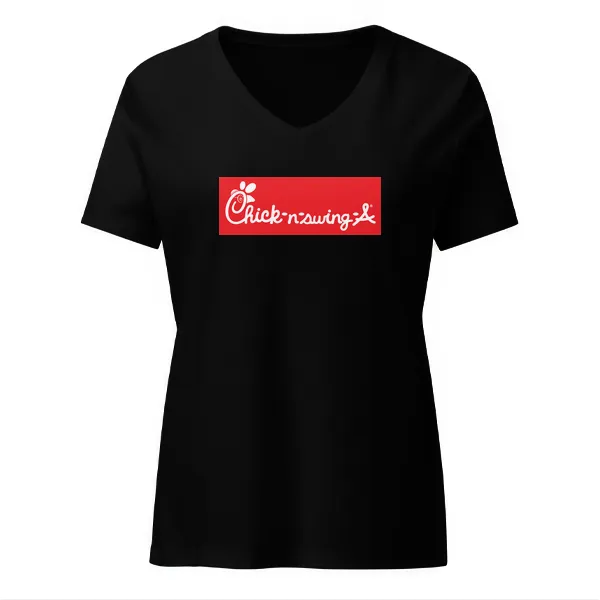 Chick-n-swing-a - Ladies • T-shirt • V-neck • Premium