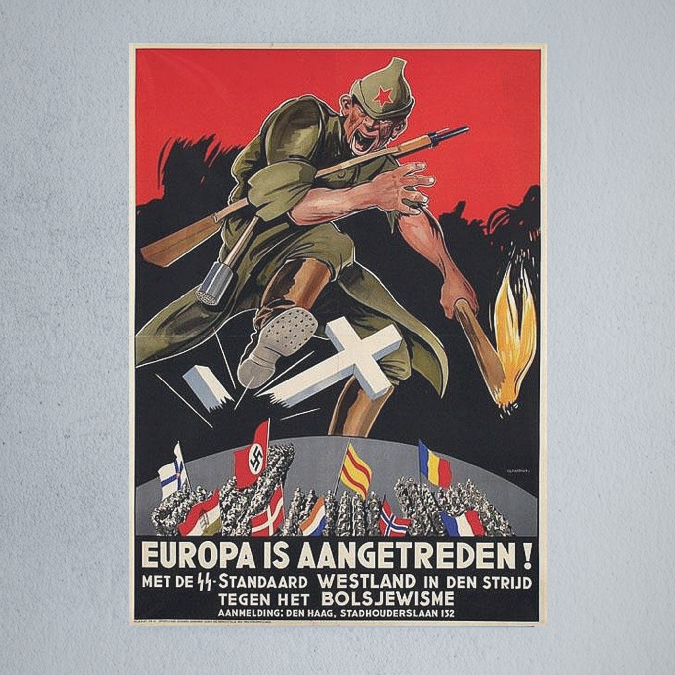 Europe has mustered! Together with the Flemish Volunteer Legion, in the Fight against Bolshevism • Poster