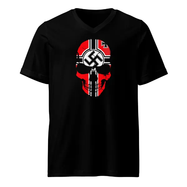 Flood Skull - Mens • T-shirt • V-neck • Basic