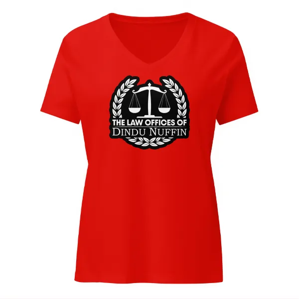 Law Offices of Dindu Nuffin - Ladies • T-shirt • V-neck • Premium - Image 3