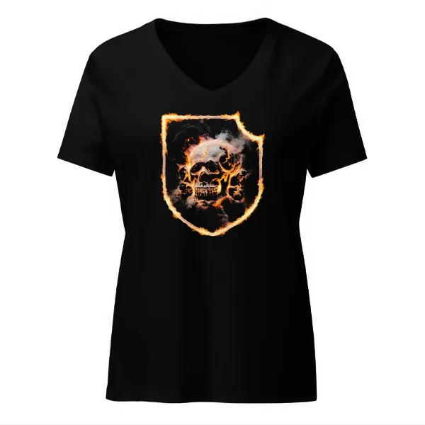 Blazing Panzer Totenkopf - Ladies • T-shirt • V-neck • Basic