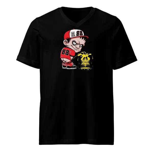 88 Kid Pissing on Jews - Mens • T-shirt • V-neck • Basic