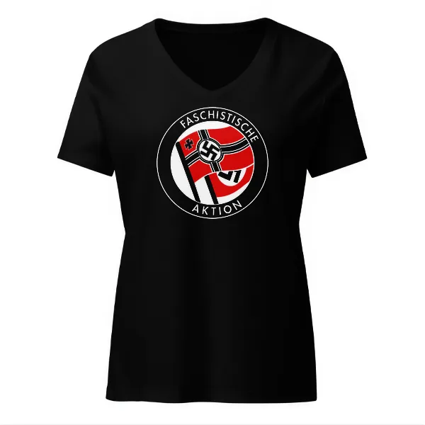 Fascist Action - Ladies • T-shirt • V-neck • Basic