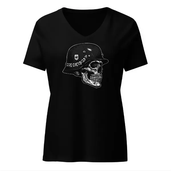 SS Skull Helmet - Ladies • T-shirt • V-neck • Premium