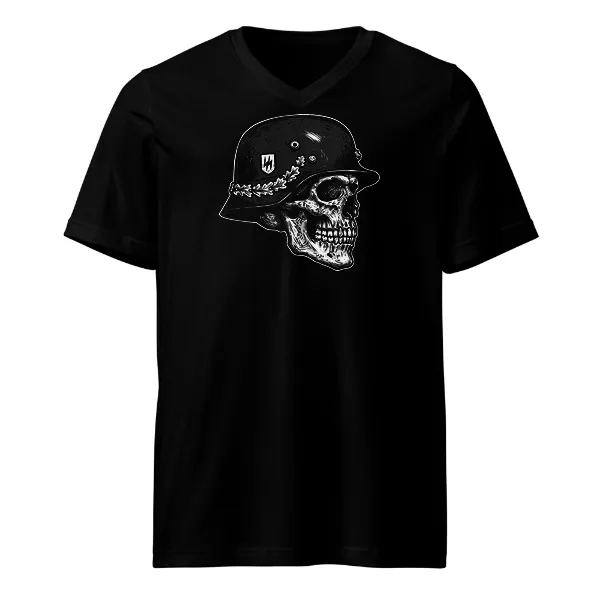 SS Skull Helmet - Mens • T-shirt • V-neck • Premium